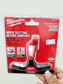 Milwaukee drop cable slitter. Tool is model 48-22-3015. It has quick slitting and better comfort. Tool allows mid-span slitting with no disassembly. I