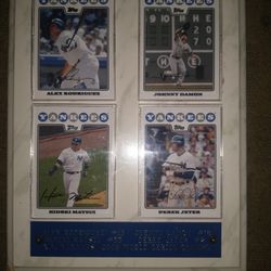 Signed Autographed Baseball Card Yankees 