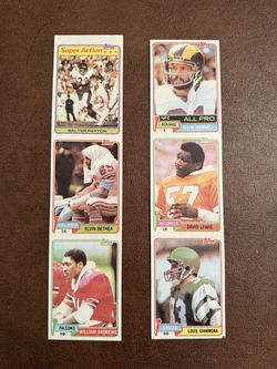 1981 Topps football card uncut panels including Walter Payton