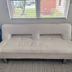 White Sofa/bed, Eco Friendly Leather, 80”