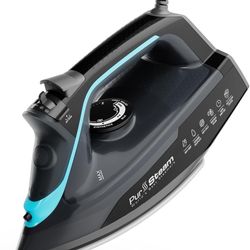 Pursteam SteamBurst+ 1750W Steam Iron, Ceramic Soleplate, Adjustable Steam, Burst of Steam, Self-Clean, Anti-Calc, Anti-Drip, Powerful & Long-Lasting 