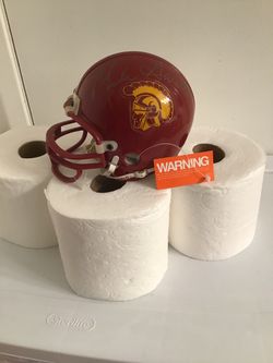 USC Trojans NCAA Football Riddell Mini Helmet Signed by "Mike Garrett" and "Paul Garrett"