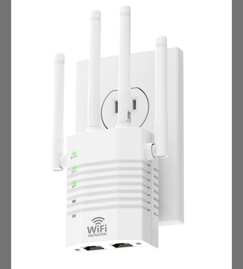 Dual Band WiFi Extender – 1200Mbps WiFi Range Booster, 105-Device Support, Easy Setup,WiFi Booster