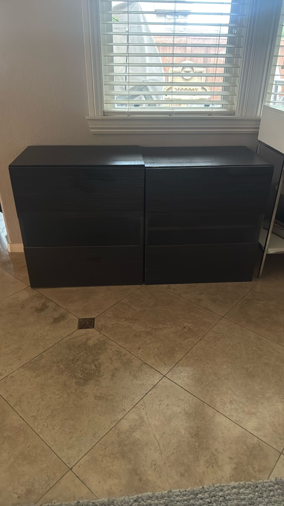2 X IKEA Espresso Book Or Storage Cabinets.