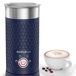 SIMPLETASTE Milk Frother, 4-in-1 Electric Milk Steamer, Automatic Warm and Cold Foam Maker and Milk Warmer for Latte, Cappuccinos, Macchiato