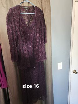 Raul Richards Purple Lace Sequin Dress Size 16