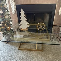 Square Glass Table. 