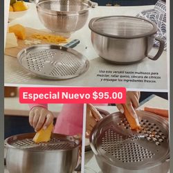 Nuevo Tazon Sedaso  Para Mesclar Rayar  Quesos Verduras Acero Inoxidable Princess House Ventas Finales 