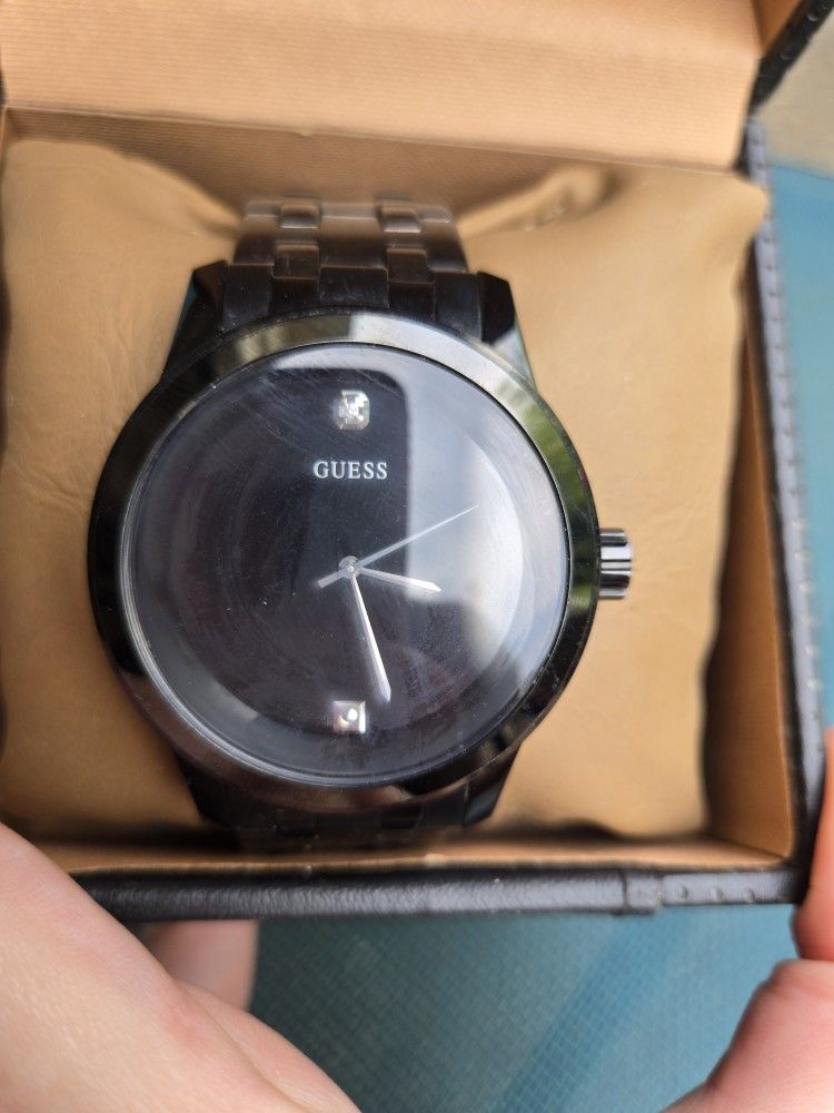 Mens Guess Black Watch