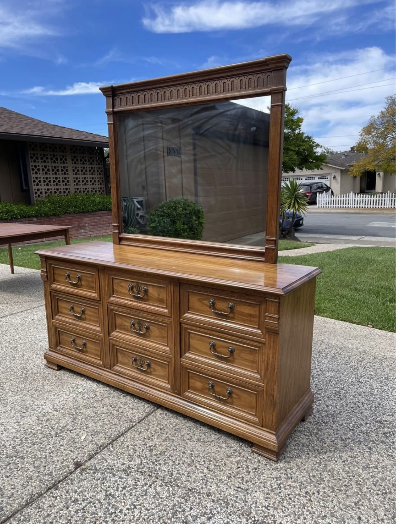 Mid-Century Modern Dresser with Mirror by Drexel