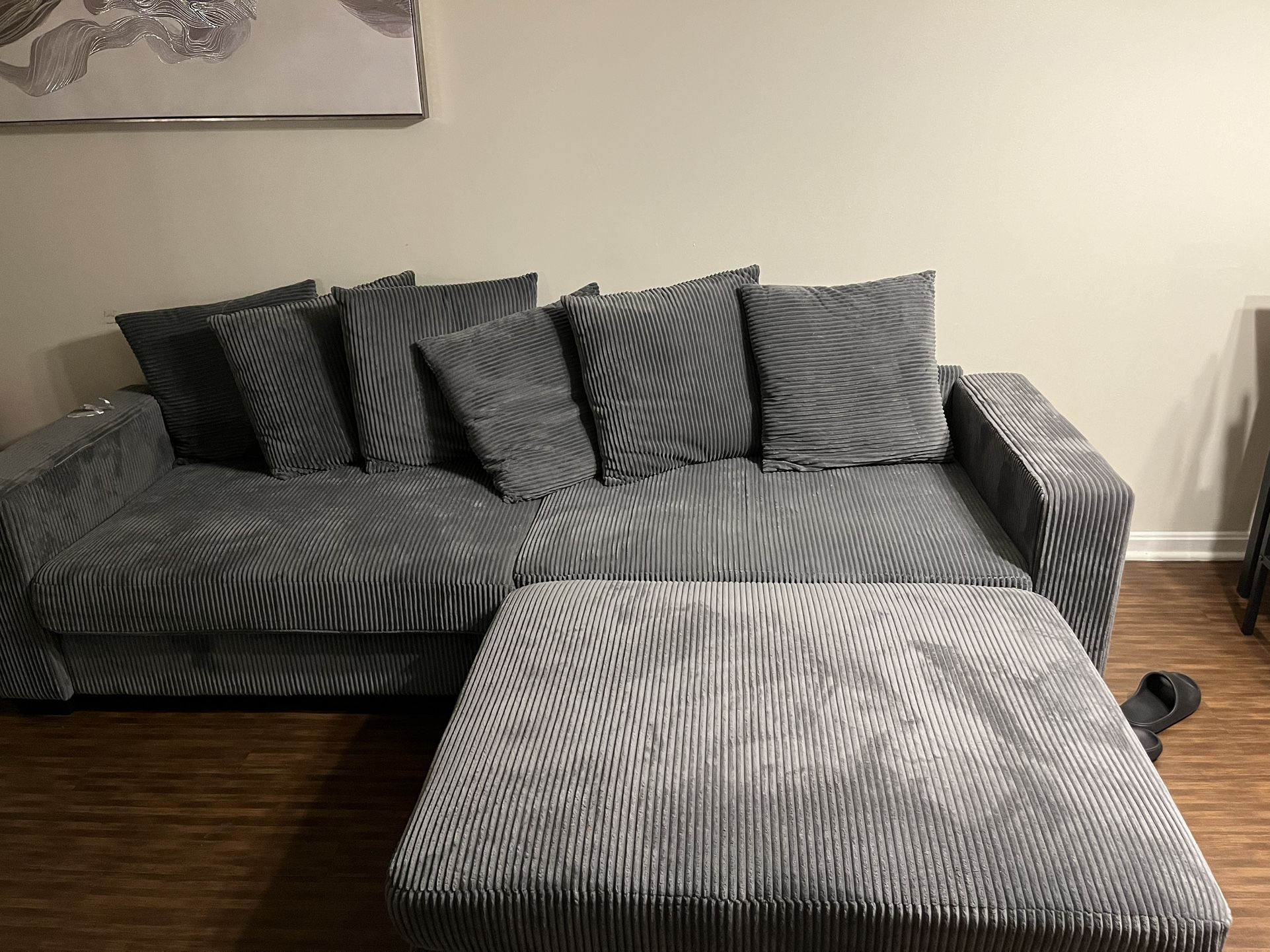 Corduroy Gray Couch