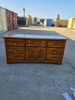 Solid wood dresser vintage 68" w 20" d 32" h