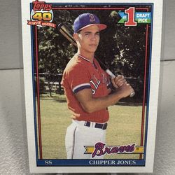 1991 Topps Chipper Jones #333 Atlanta Braves #1 Draft Pick Rookie Baseball Card