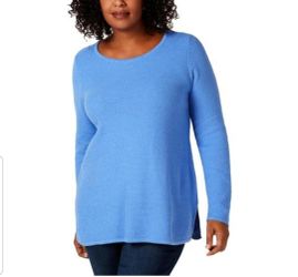 Charter Club Plus Size Seed-Stitched Tunic Sweater