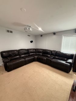 Brown Leather Couch