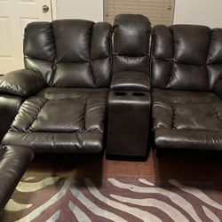 Leather Reclining Loveseat 