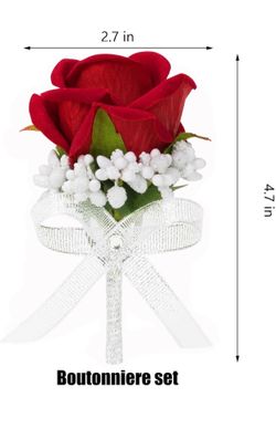 Red Rose - Artificial Boutonnières - pack of 20