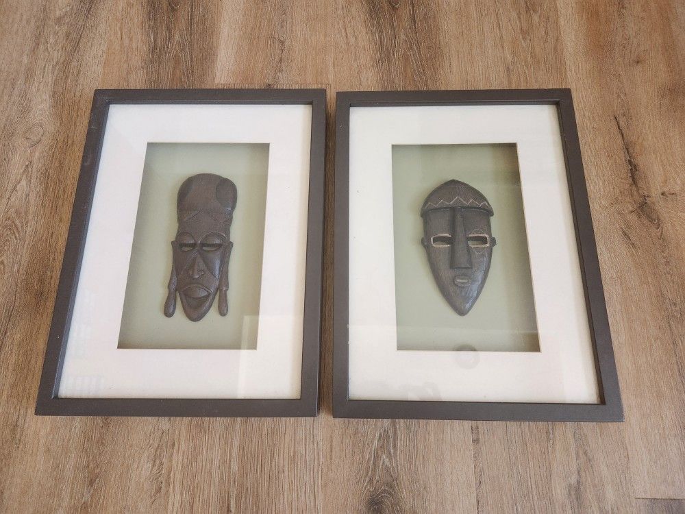 Framed African Antique Tribal Masks
