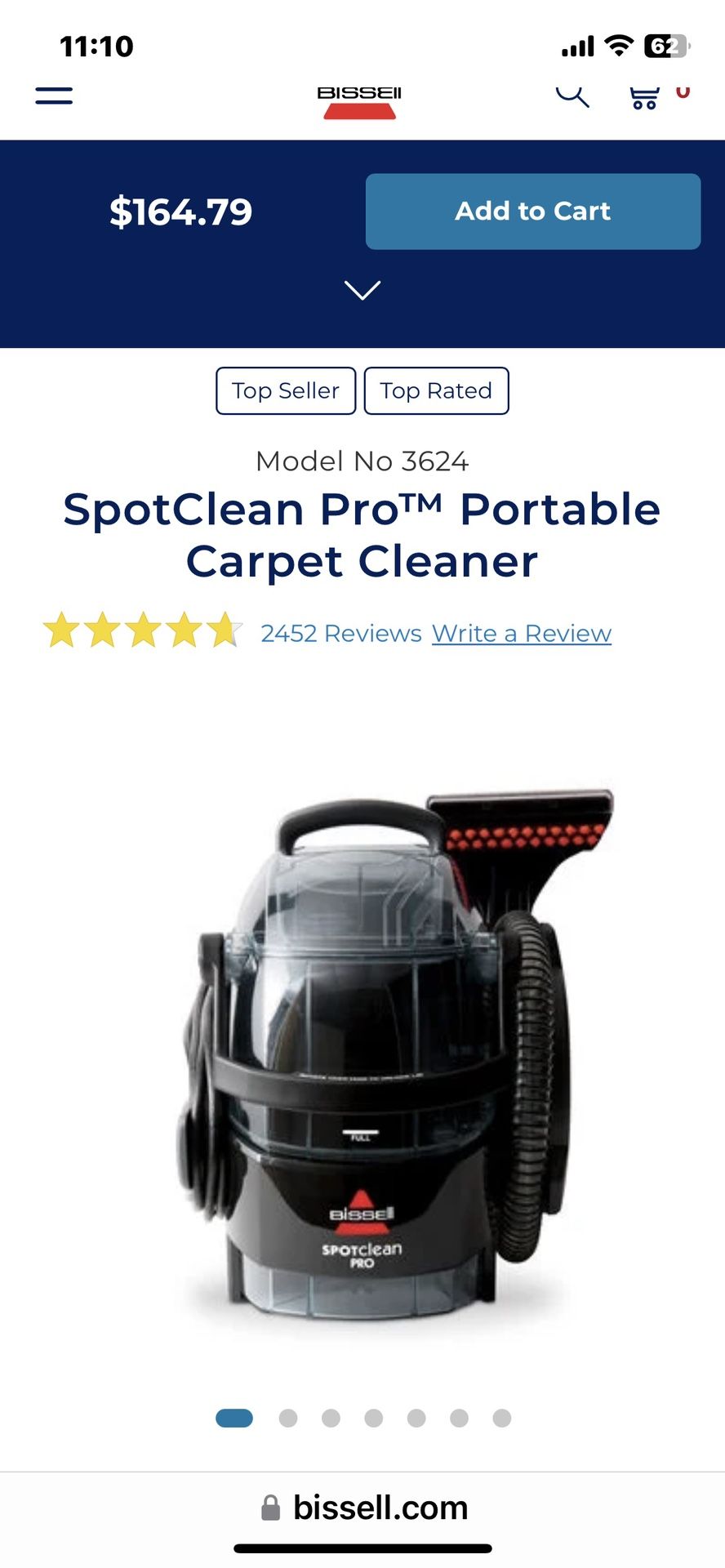 Bissell SpotClean Pro Portable Carpet Cleaner