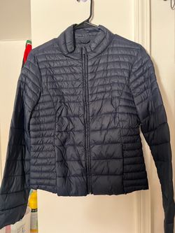 Navy Blue Quilted Puffer Jacket