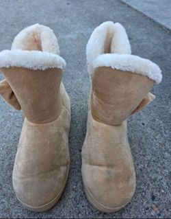 Brown Faux Suede Boots