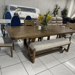 6pc Dining Set ✨Long Table 108”L 