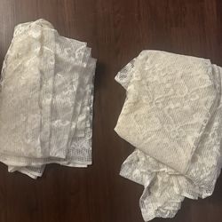 2 Beautiful White Lace Panels