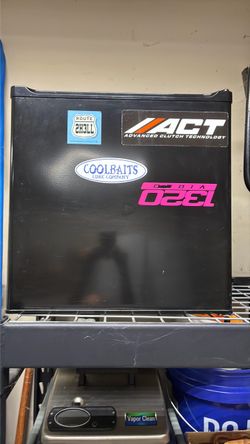 Black mini fridge