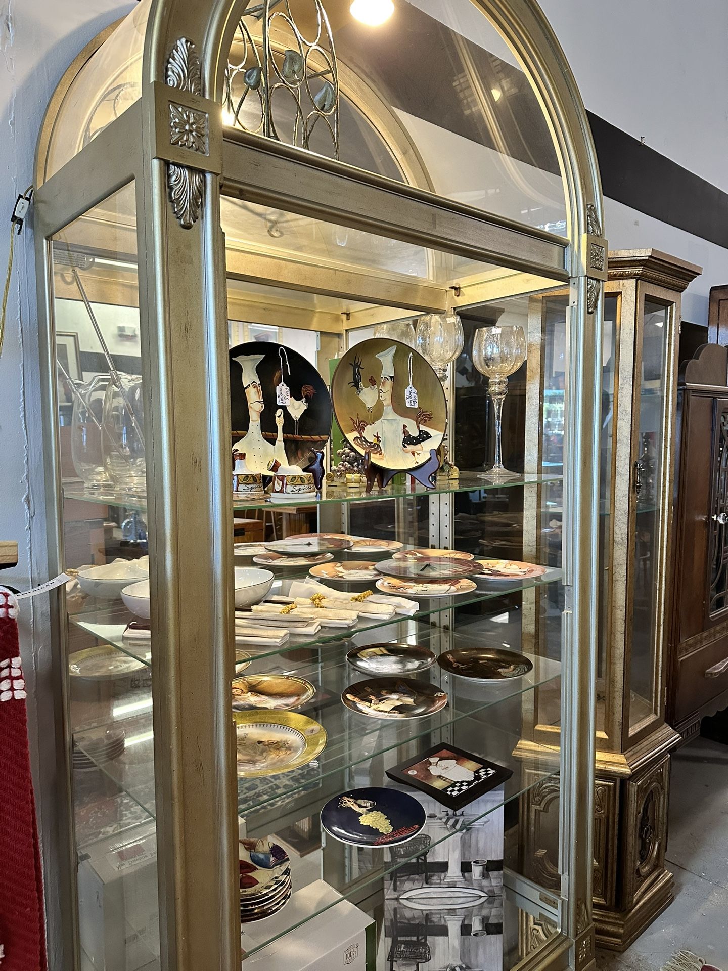 Gold Curio Cabinet