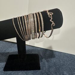 Fashion   Jewelry   Rose Gold  Toned   Stackable  Bangle  Bracelets Set Of   14PC