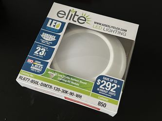 Elite RL677-850L-DIMTR-120-30K-90-WH 6" Surface Mount LED Module (3000K, 850 LUMENS)