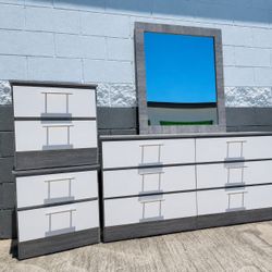 Modern Dresser, nightstands and Mirror Set - Moderna cómoda, mesitas de noche y espejo