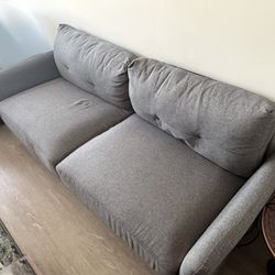 Zinus Ricardo Sofa Couch, Tufted Cushions, Easy, Assembled, Dark Grey