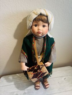 Porcelain Boy Doll in Traditional Costume