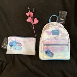 Disney/Loungefly  STITCH Sleeping 🎒with Make Up Bag😴-Pls be SURE B4 messaging ! (Price Is Firm)  BUNDLE!🎄