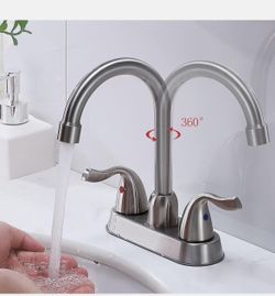 2 Hole Bathroom Faucet Black Bronze And Chrome, And Gold And Black And Nickel F9B $30