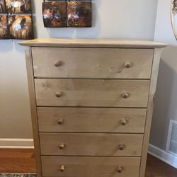 5 Drawer Wood Dresser Cabinet And Computer Table With Hutch