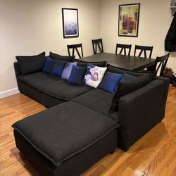 Albany Park Charcoal Kova Sofa + Ottoman