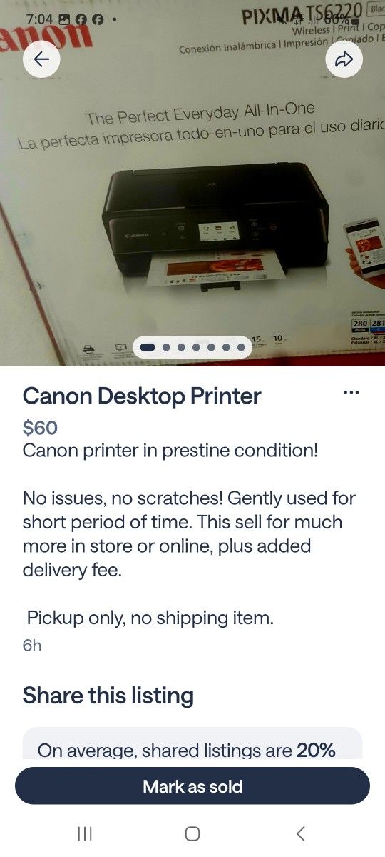Canon Dezktop Printer