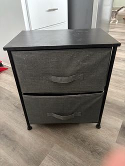 Two 2-Drawer Fabric Storage Dresser Nightstand