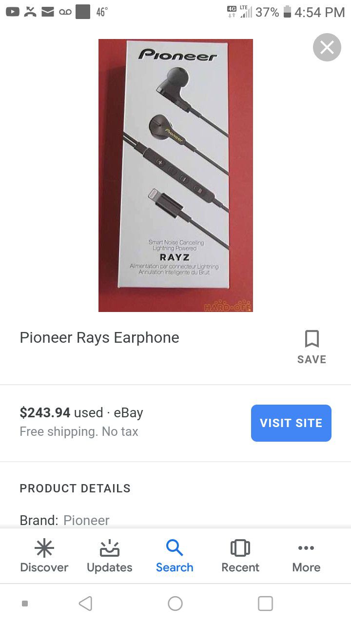 Pioneer rayz earbuds smart noise cancelling lightning powered