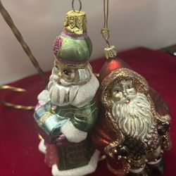 Old World Blown Glass Christmas Ornaments Set Of 2