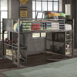 FREE - Twin Loft Bed Frame (Metal) - Yours if You Can Disassemble & Carry