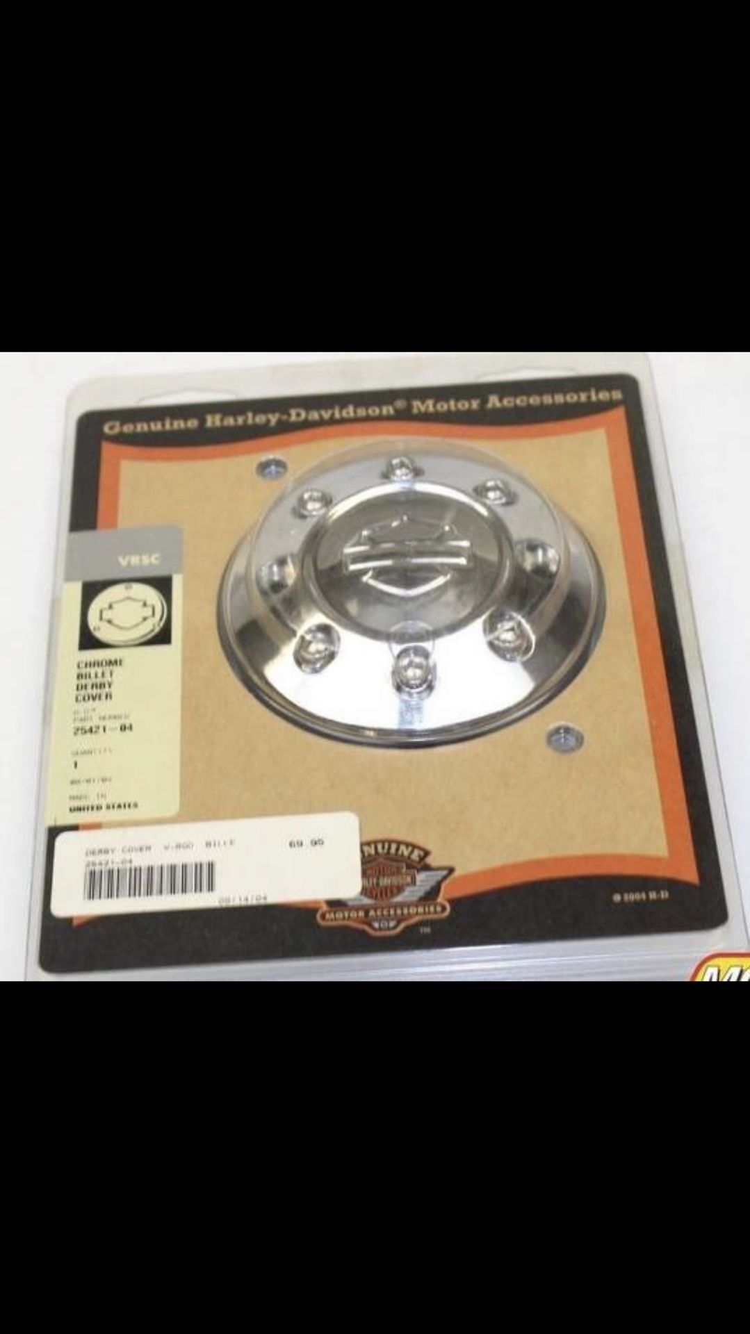 HARLEY DAVIDSON 02-LATER VRSC VROD MODELS CHROME SHIELD DERBY COVER 25421-04. $25
