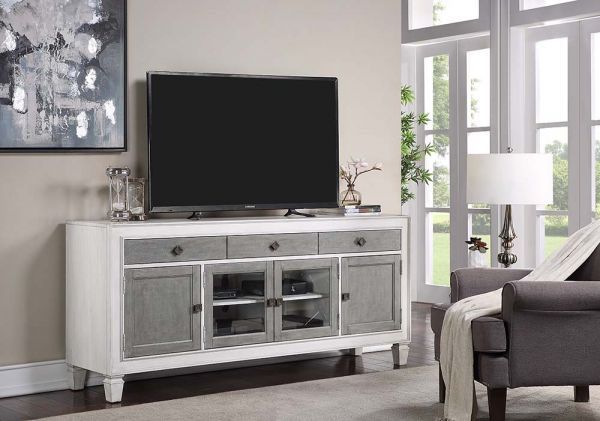 Brand New Rustic Grey/White TV Stand