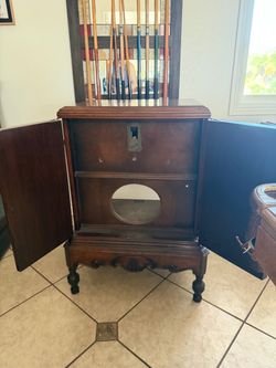 Antique Wooden Radio Cabinet Shell