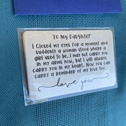 To My Daughter Engraved Wallet Insert Card