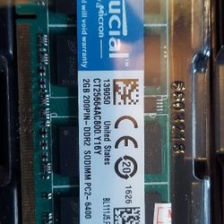 2 GB STICKS CRUCIAL DDR 2 RAM $30 FOR THE 4.