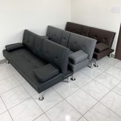 New In Box $155 Convertible Folding Futon Sofa Bed Recliner Couch 65x30x31 Inches, Max 500 Lbs 