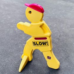 Safety Street Sign by Step2 “SLOW!” Kids Playing Road Caution Sign